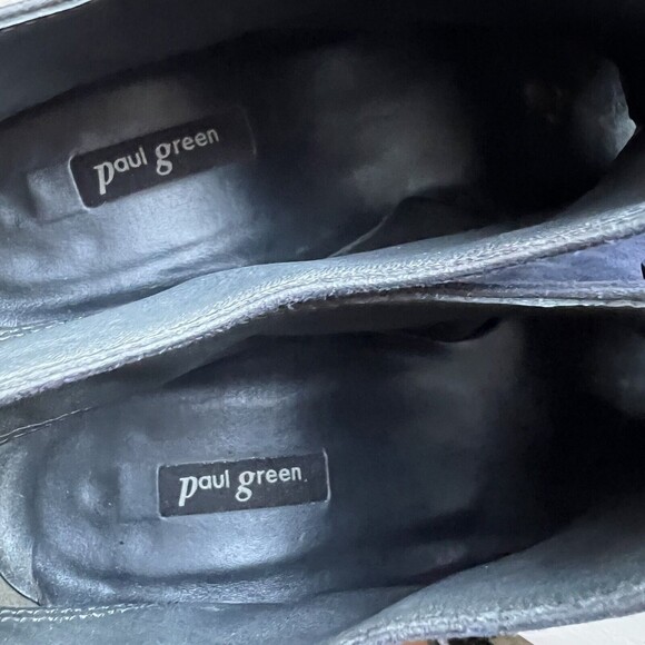 Paul Green Navy Blue Open Toe Sandal Boot w/ Zip Front & Block Heel UK 6 US 8 - Picture 10 of 15